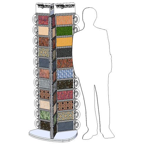 ROTATING TILE BOARD DISPLAY RACK